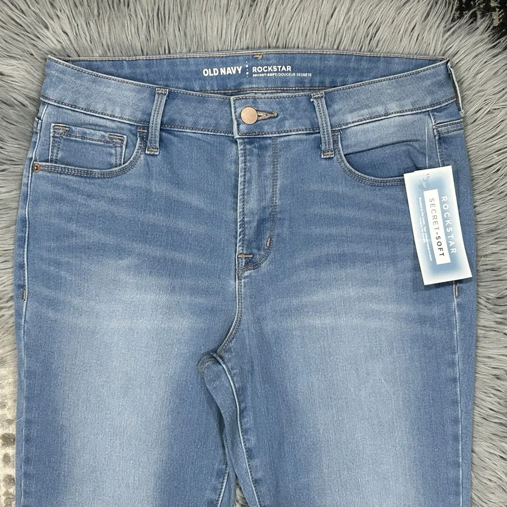 Old Navy Rockstar Womens Light Wash Secret Soft Skinny Jeans Stretch Size 10 NWT